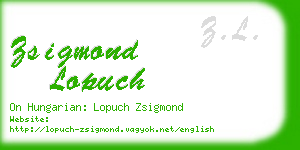 zsigmond lopuch business card